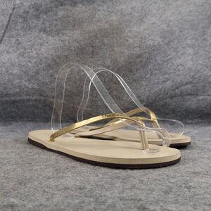 Havaianas Shoes Womens 9.5 Sandals Flip Flop Casual Fashion Gold Metallic Slim
